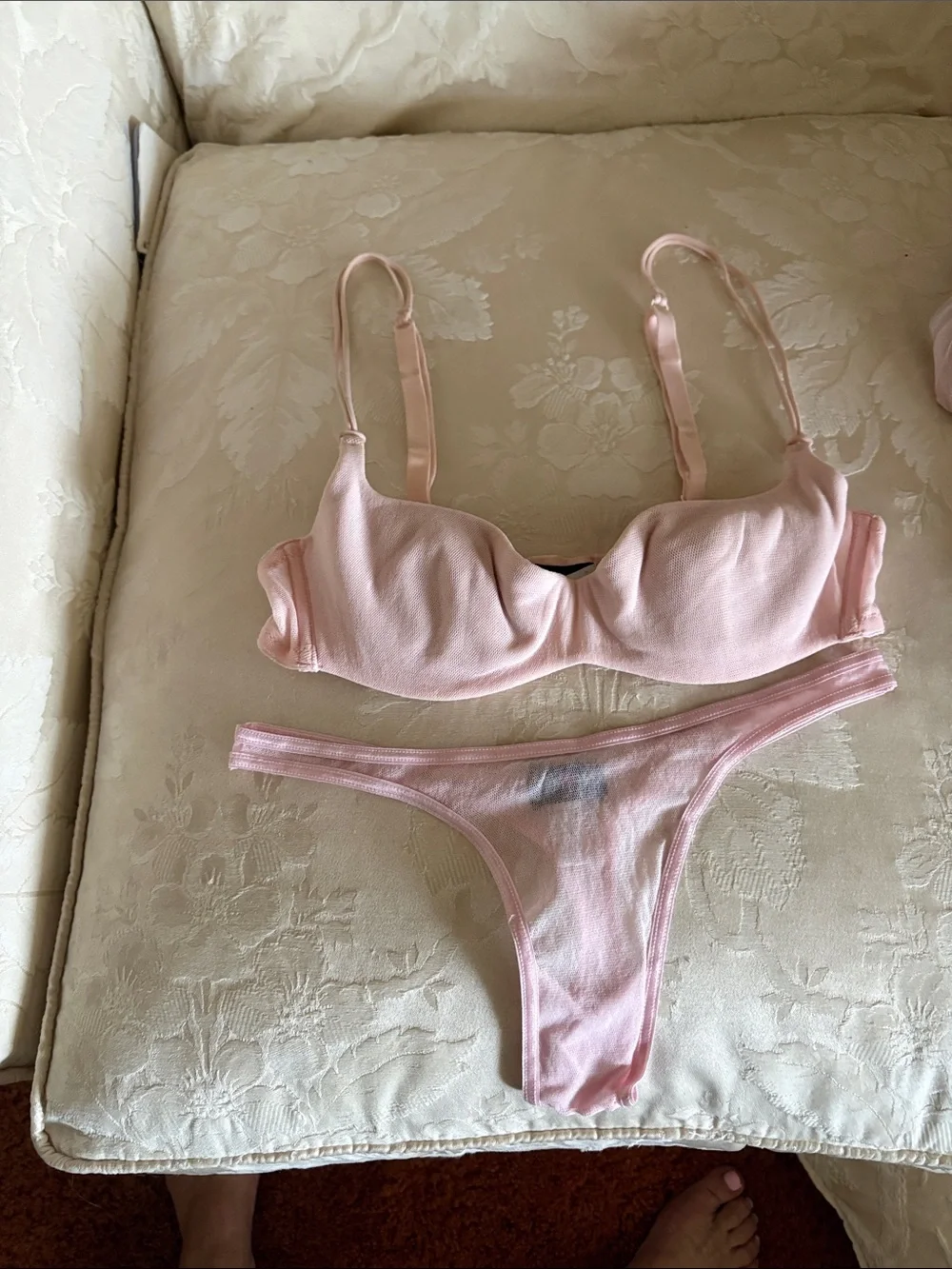 Cosabella Four-Piece Convertible Bra Set in Green, Pink, Blush & Tan